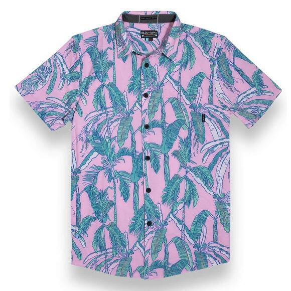 Baja Llama Vagabond Button Up Shirt All I See Is Pink Short Sleeves Size XXL - Picture 1 of 13